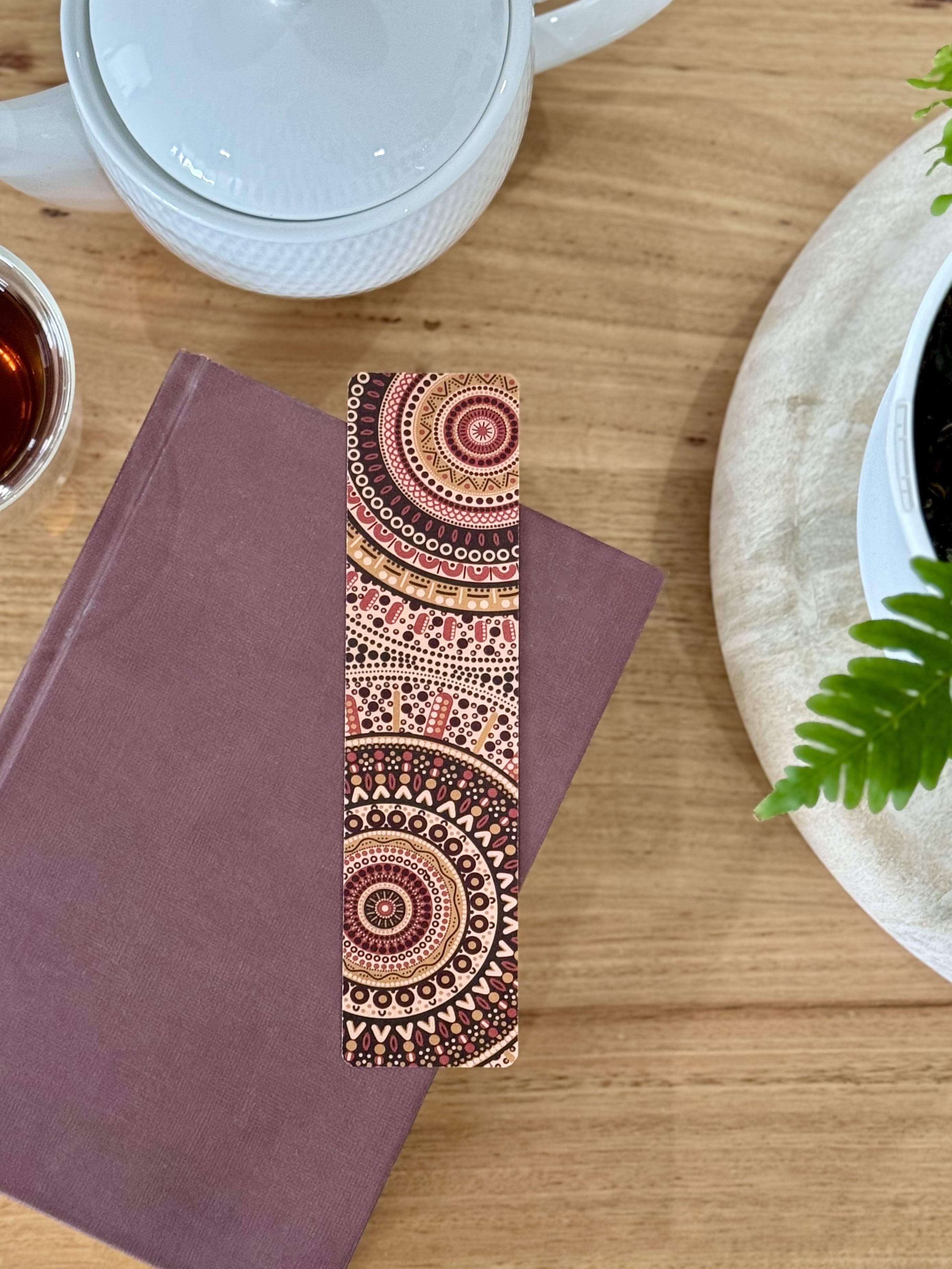 Stomping Ground bookmark 100% recycled paper. Aboriginal Art design