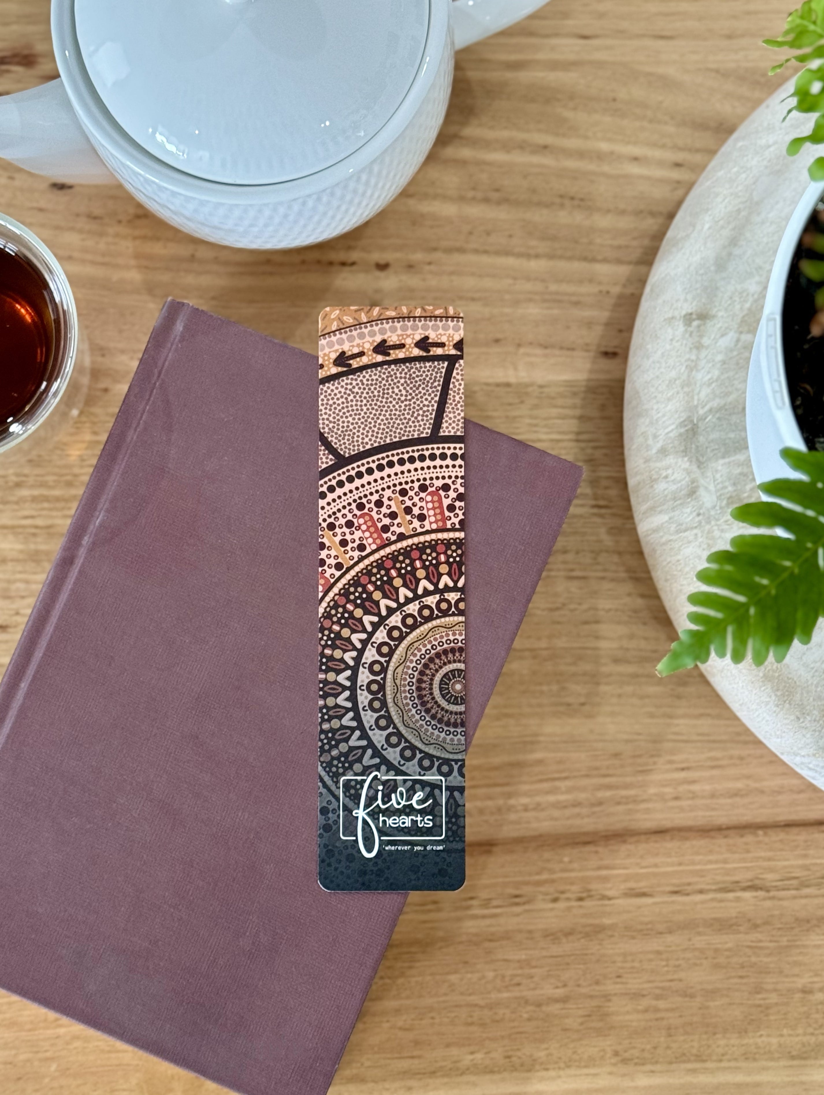 Stomping Ground bookmark 100% recycled paper. Aboriginal Art design