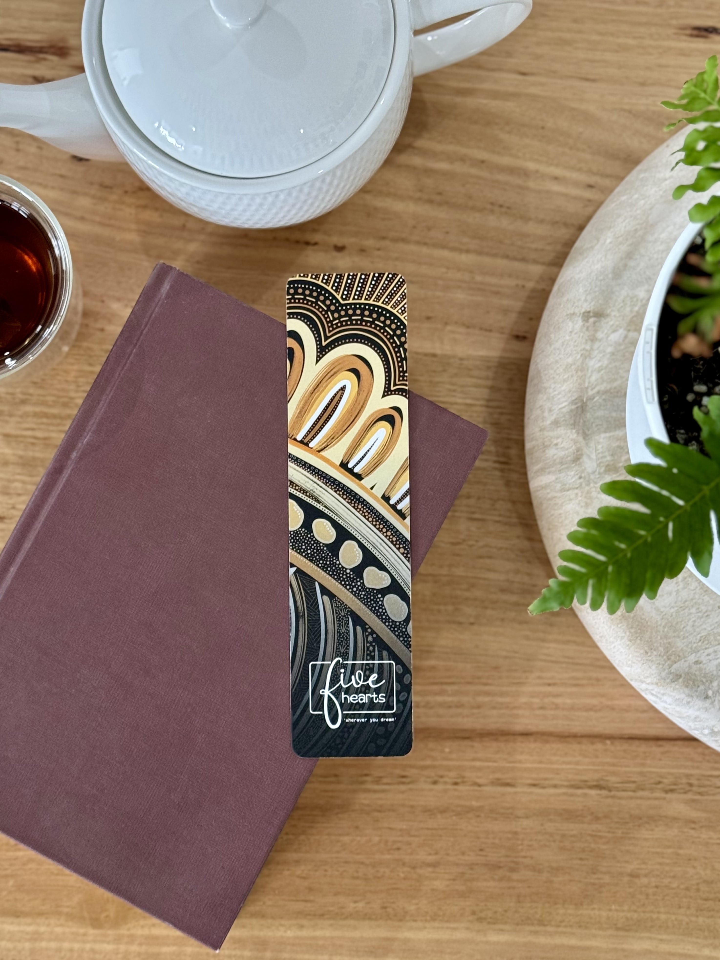 Solid Rock bookmark 100% recycled paper. Aboriginal Art design
