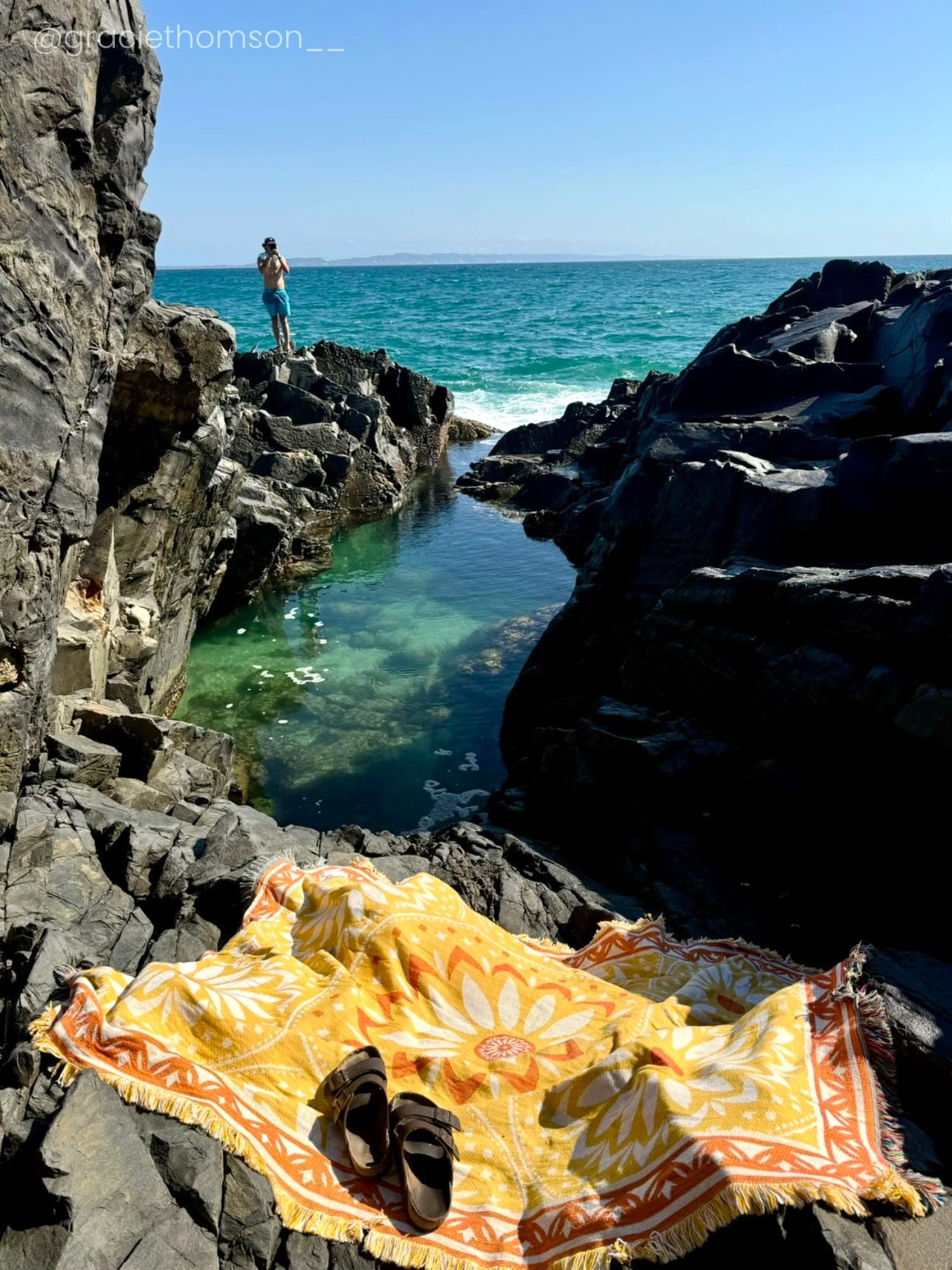 Better Days Throw Beach Blanket Rocks Sunshine Coast QLD