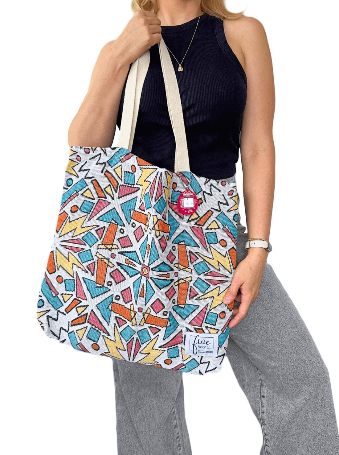 Perfect 90s millennial accessory tote bag with tamagotchi retro vintage vibe